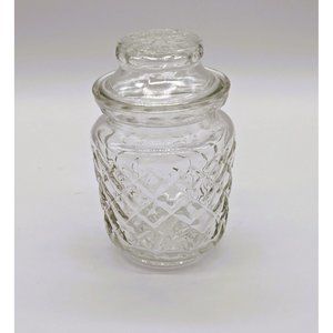 Vintage Decorative Faceted Glass Jar with Lid